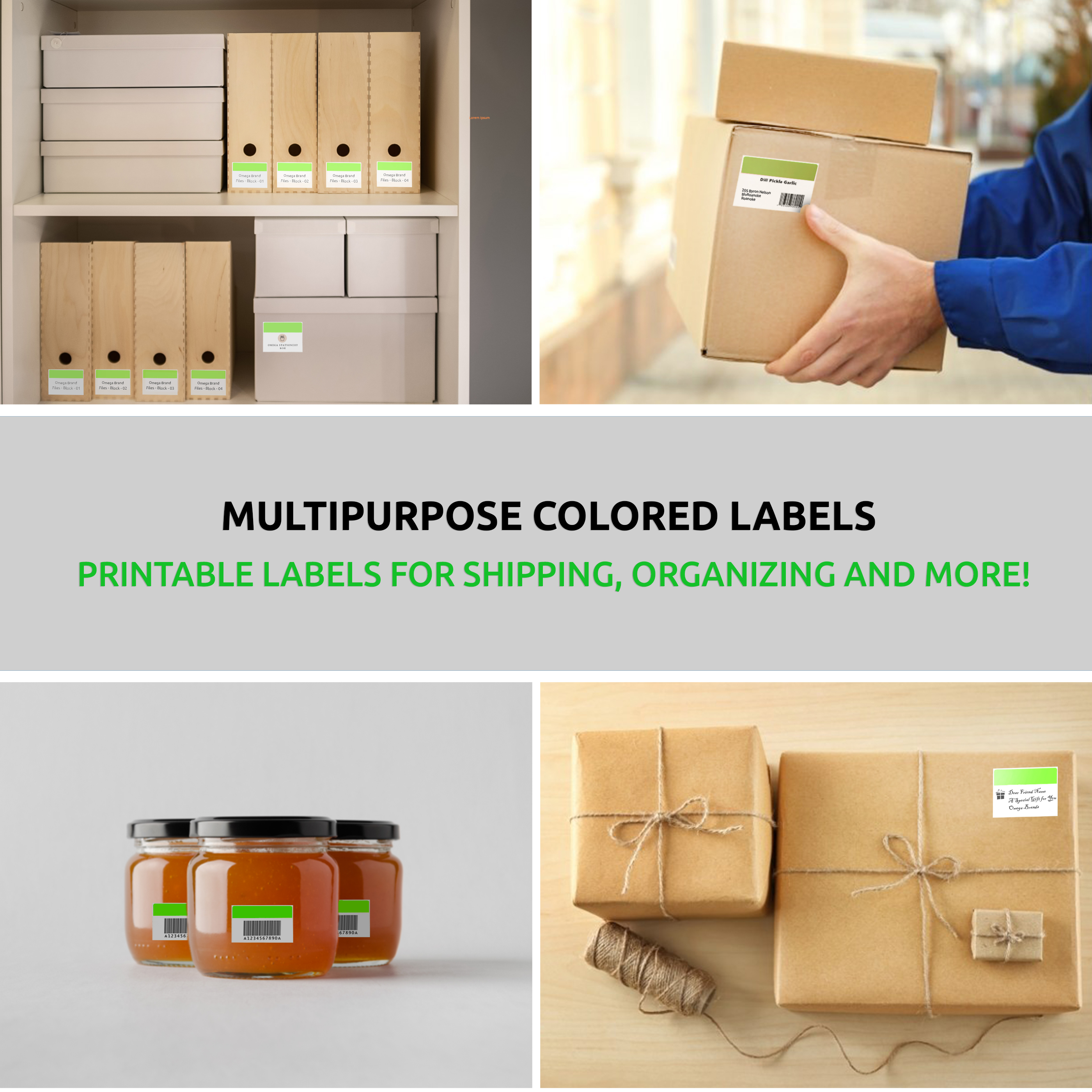 3x4 color thermal transfer labels