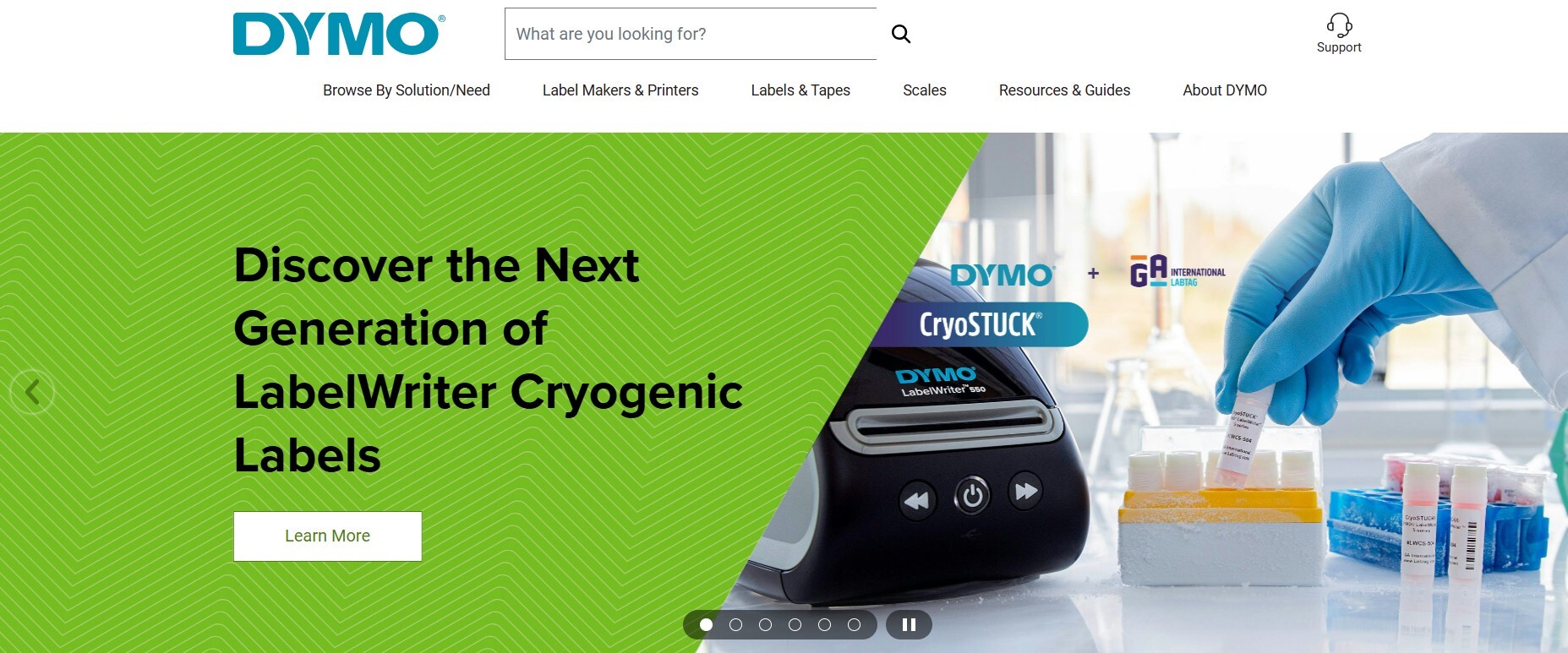 Dymo Connect landing page