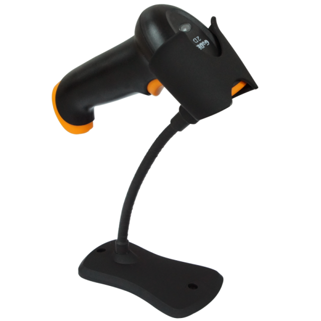 GoDEX barcode scanner cradle used for easy docking and charging.