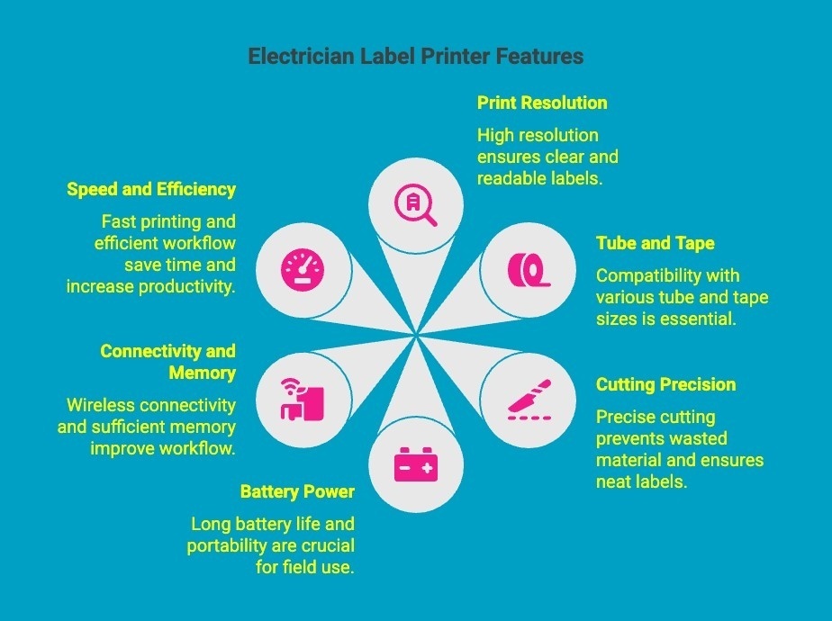 Infographics on Electrician Label Printer Features Infographics on Electrician Label Printer Features
