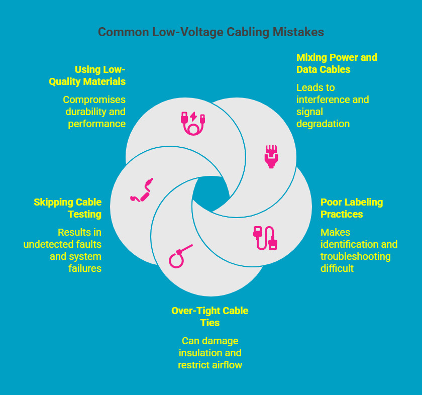 Infographic on What Are the Common Mistakes in Low-Voltage Cabling Infographic on What Are the Common Mistakes in Low-Voltage Cabling