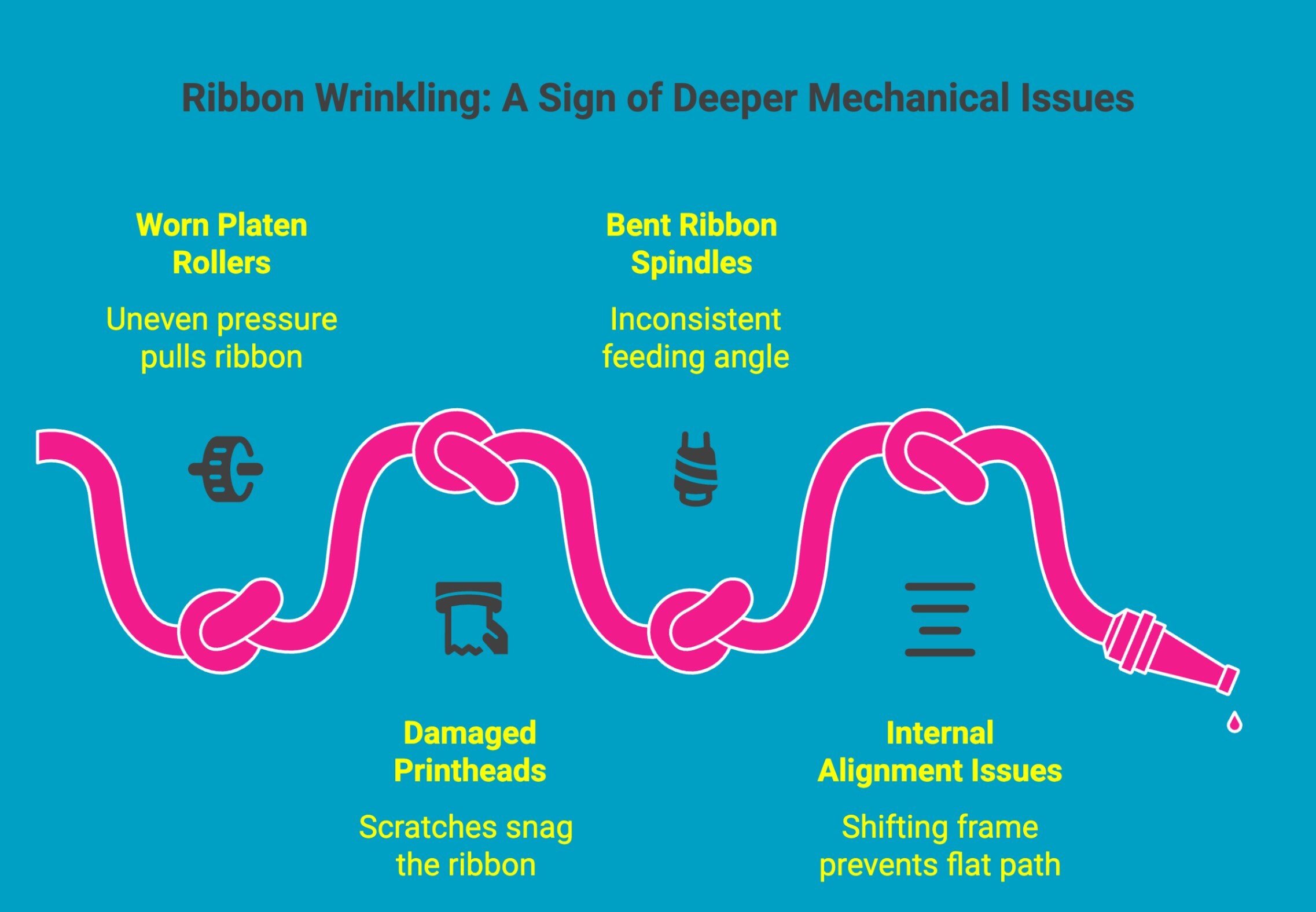 Infographic showcasing when ribbon wrinkle means a deeper mechanical issue Infographic showcasing when ribbon wrinkle means a deeper mechanical issue