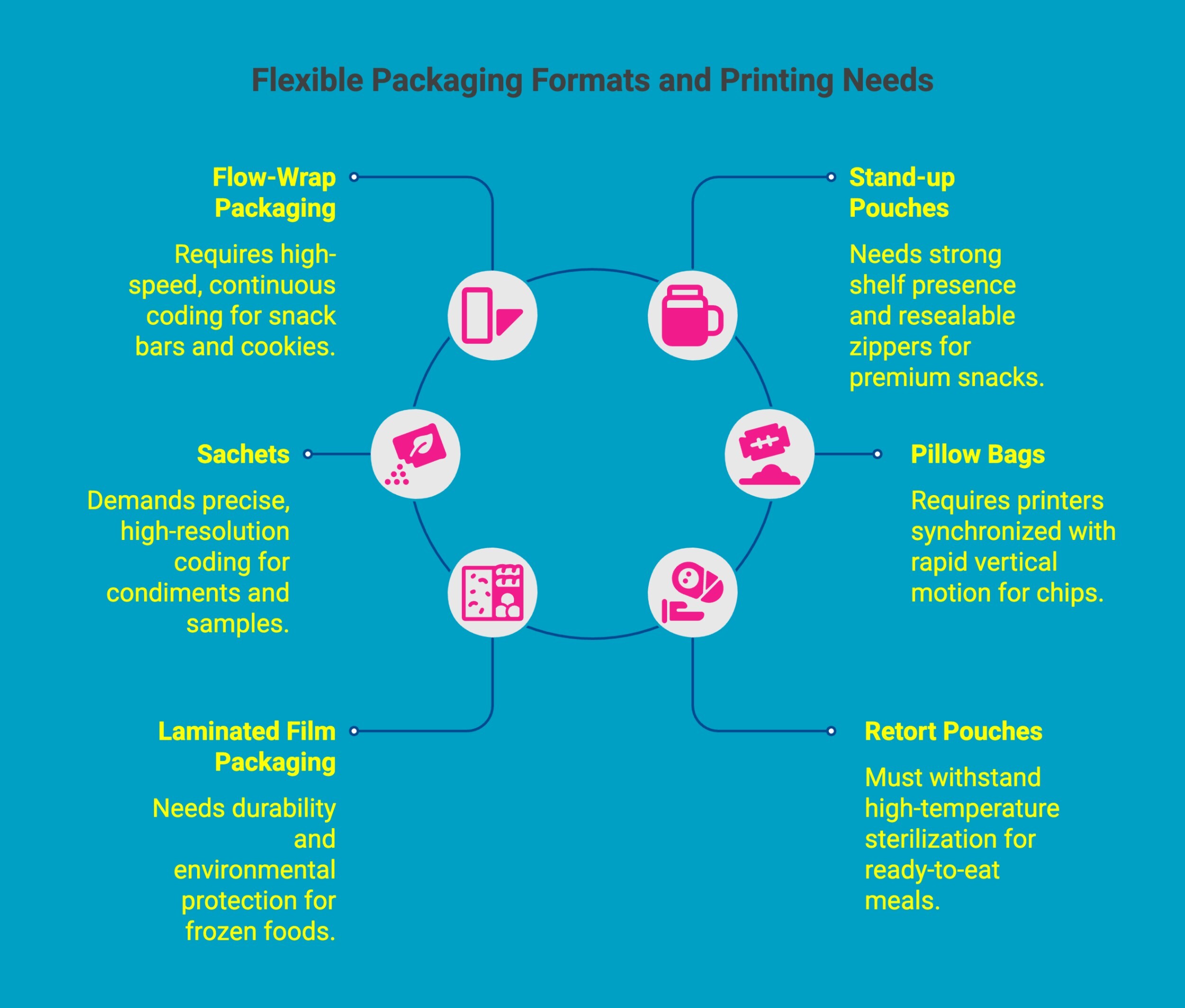 Infographic showcasing Common Flexible Packaging Formats Infographic showcasing Common Flexible Packaging Formats