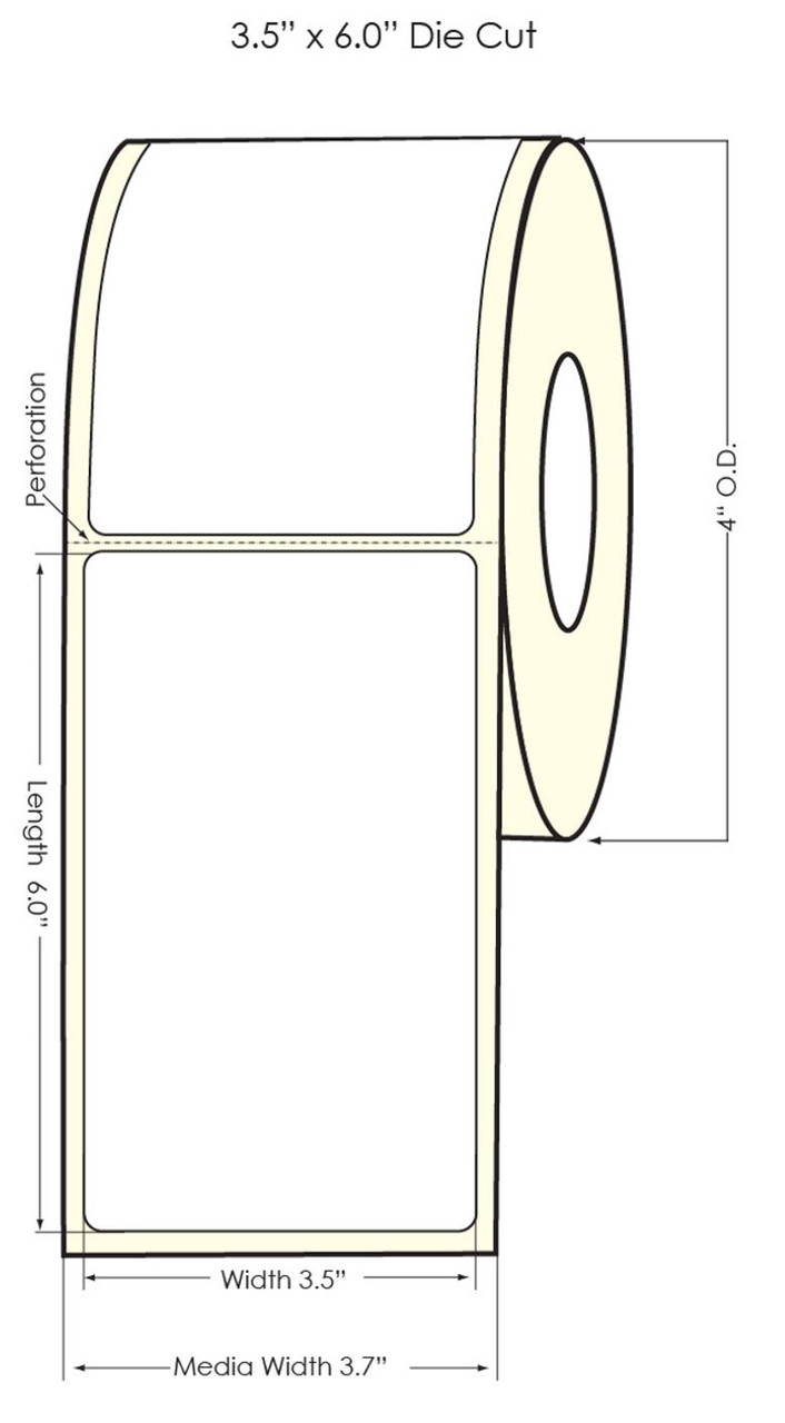 roll of paper with dimensions