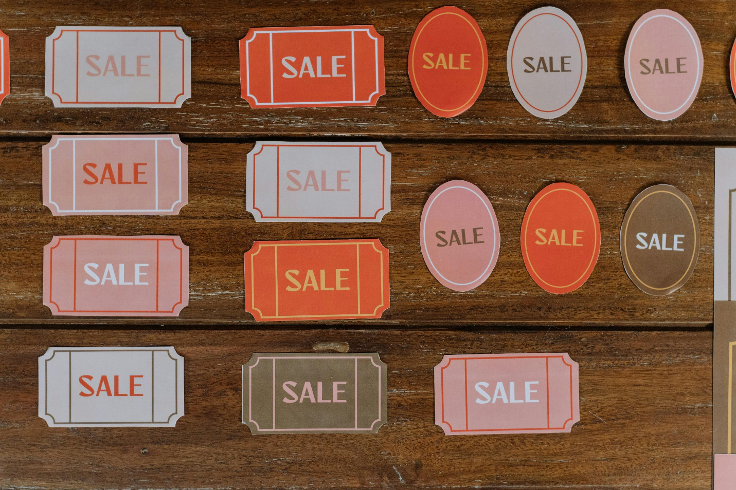 A picture of sale tags