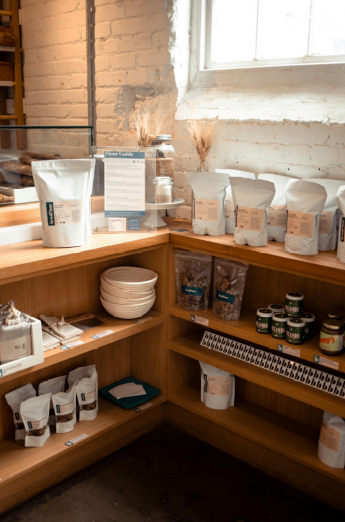 A picture of products in a café 