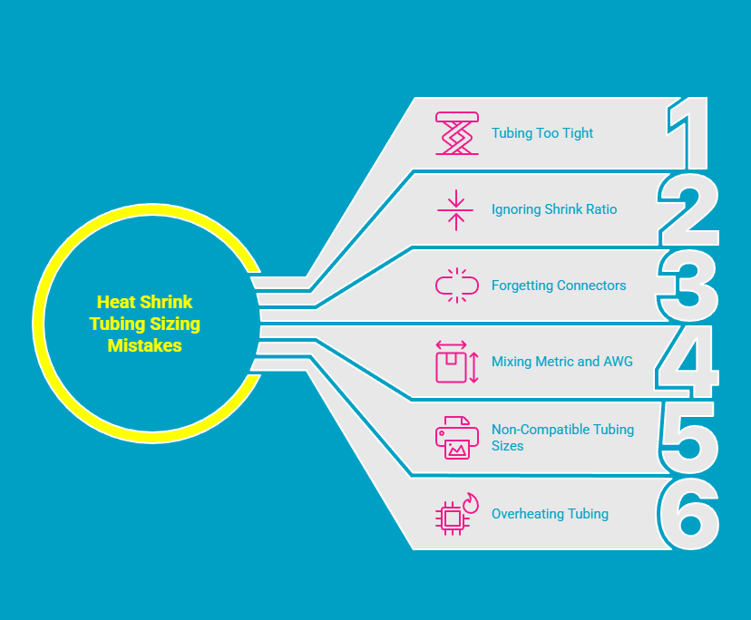 Infographic - Top Sizing Mistakes People Make With Heat Shrink Tubing