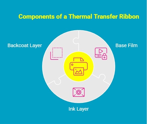 Infographic - Components of a thermal transfer ribbon
