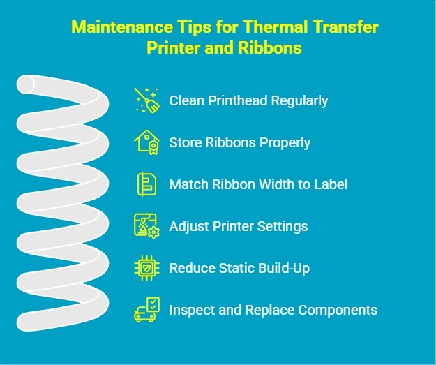 Infographic - Maintenance tips for thermal transfer printer and ribbons