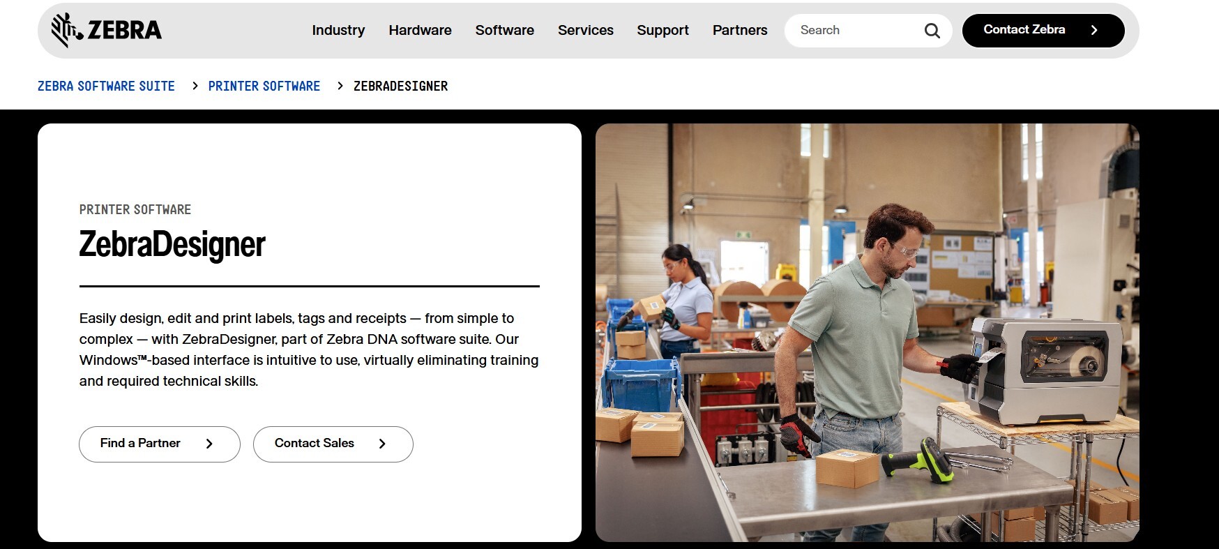 Zebradesigner landing page